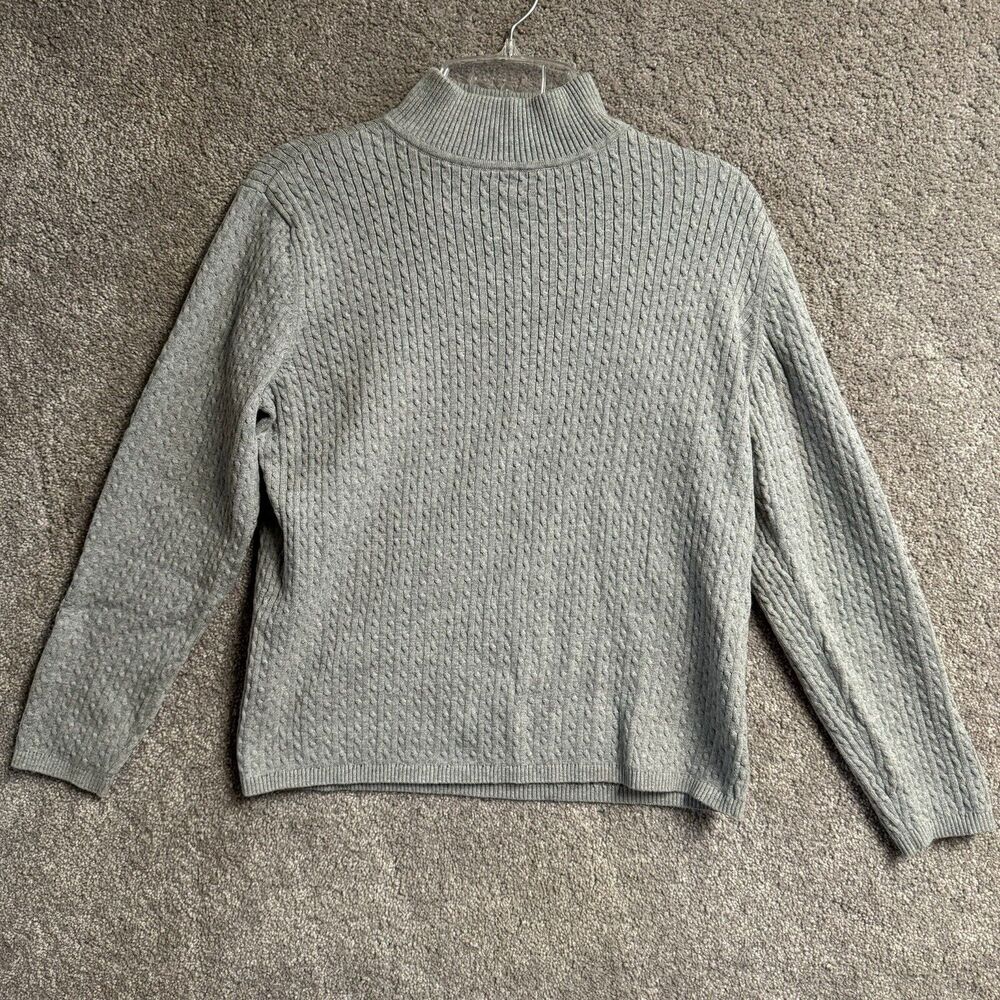Vintage 90s Sweater L Cable Knit Classic Preppy Minimalist Chic Office Fall